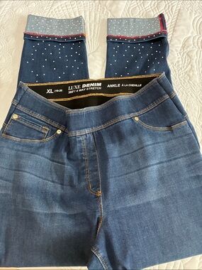 LUXE Denim Ankle Jeans - Dark Blue - XL